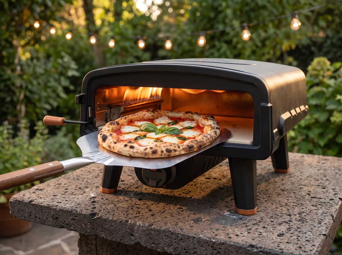 Pizza margarita en horno portátil en 90 segundos