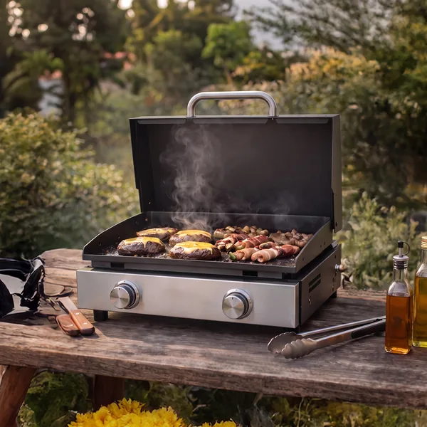 Plancha de gas 22" de mesa con tapa