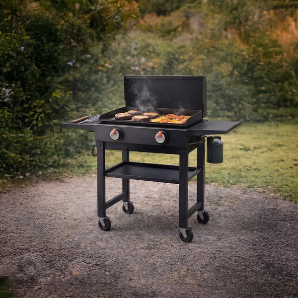Plancha de gas 28" con tapa rígida