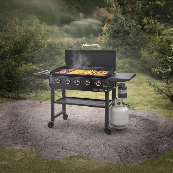 Plancha de gas 36" profesional con tapa rígida
